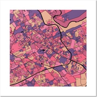 Kitchener Map Pattern in Purple & Pink Posters and Art